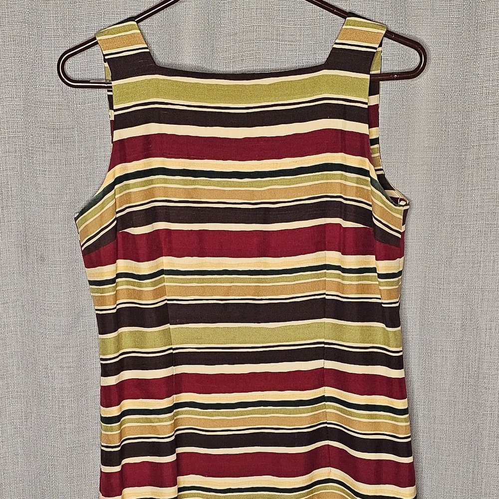 Ann Taylor striped 100% silk dress.